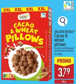 ALDI Golden bridge cacao & wheat pillows aanbieding