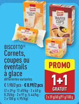 ALDI Biscotto cornets, coupes ou éventails à glace aanbieding