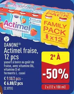 ALDI Danone Actimel Fraise aanbieding