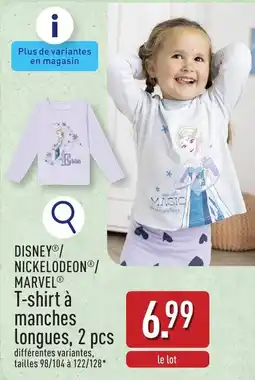 ALDI T-shirt à manches longues, 2 pcs aanbieding