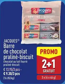 ALDI Jacques Barre de Chocolat Praliné-Biscuit aanbieding