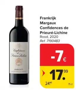 Carrefour Frankrijk Margaux Confidences de Prieuré-Lichine Rood aanbieding