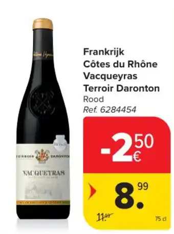 Frankrijk Côtes du Rhône Vacqueyras Terroir Daronton Rood