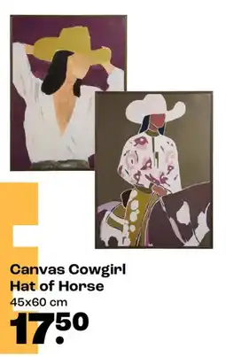 Kwantum Canvas Cowgirl Hat of Horse aanbieding