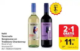Carrefour Italië Tavernello Sangiovese en Trebbiano Chardonnay aanbieding
