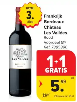 Carrefour Frankrijk Bordeaux Château Les Vallées Rood aanbieding