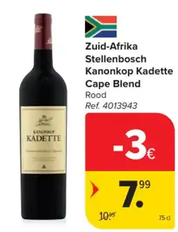 Carrefour Zuid-Afrika Stellenbosch Kanonkop Kadette Cape Blend Rood aanbieding