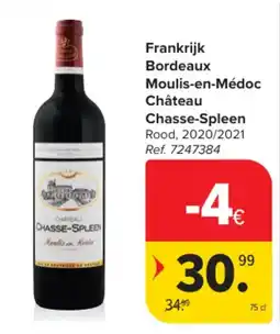 Carrefour Frankrijk Bordeaux Moulis-en-Médoc Château Chasse-Spleen aanbieding