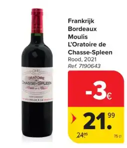 Carrefour Frankrijk Bordeaux Moulis L'Oratoire de Chasse-Spleen aanbieding