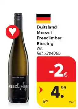 Carrefour Duitsland Moezel Freeclimber Riesling Wit aanbieding