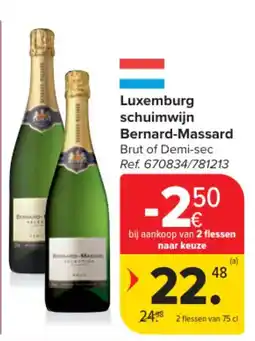 Carrefour Luxemburg schuimwijn Bernard-Massard aanbieding