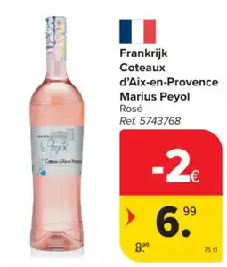 Carrefour Frankrijk Coteaux d'Aix-en-Provence Marius Peyol Rosé aanbieding