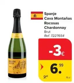 Carrefour Spanje Cava Montañas Rocosas Chardonnay Brut aanbieding
