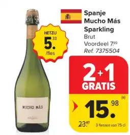 Carrefour Spanje Mucho Más Sparkling Brut aanbieding