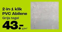 Kwantum 2-in-1 klik pvc abilene grijs tegel aanbieding