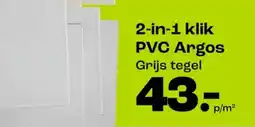 Kwantum 2-in-1 klik pvc argos grijs tegel aanbieding