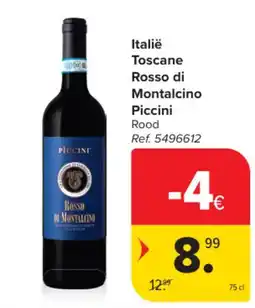 Carrefour Italië Toscane Rosso di Montalcino Piccini Rood aanbieding