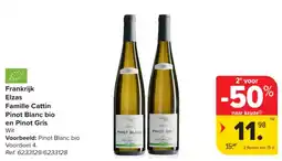 Carrefour Pinot Blanc bio en Pinot Gris aanbieding