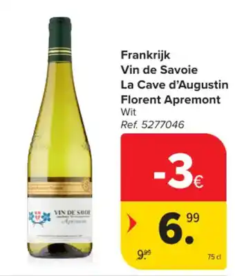 Frankrijk Vin de Savoie La Cave d'Augustin Florent Apremont Wit