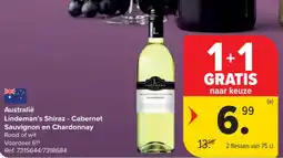 Carrefour Australië Lindeman's Shiraz - Cabernet Sauvignon en Chardonnay aanbieding