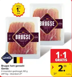 Carrefour Market Brugse ham gerookt Ganda aanbieding