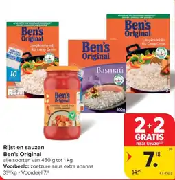 Carrefour Market Rijst en sauzen Ben's Original aanbieding