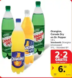 Carrefour Market Orangina, Canada Dry en Dr. Pepper aanbieding
