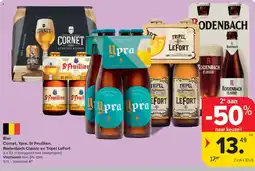 Carrefour Market Bier Cornet, Ypra, St Feuillien, Rodenbach Classic en Tripel LeFort aanbieding