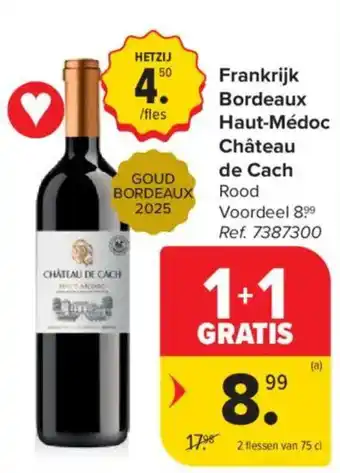 Frankrijk Bordeaux Haut-Médoc Château de Cach Rood