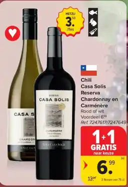 Carrefour Market Chili Casa Solis Reserva Chardonnay en Carménère aanbieding