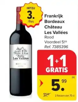 Carrefour Market Frankrijk Bordeaux Château Les Vallées Rood aanbieding