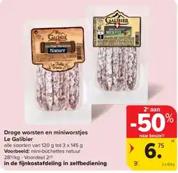 Carrefour Market Droge worsten en miniworstjes le galibier aanbieding