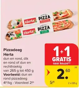 Carrefour Market Pizzadeeg Herta aanbieding