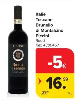 Carrefour Market Italië Toscane Brunello di Montalcino Piccini Rood aanbieding
