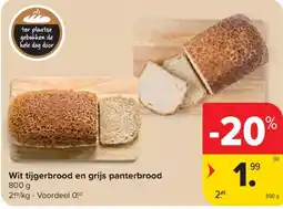 Carrefour Market Wit tijgerbrood en grijs panterbrood aanbieding
