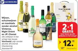 Carrefour Market Wijnen, schuimwijn en mocktails zonder alcohol aanbieding