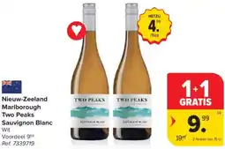 Carrefour Market Nieuw-Zeeland Marlborough Two Peaks Sauvignon Blanc Wit aanbieding