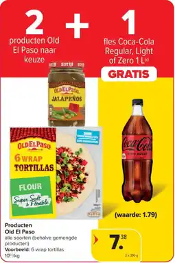 Carrefour Market Old El Paso 6 wrap tortillas aanbieding