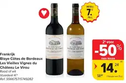 Carrefour Market Frankrijk Blaye Côtes de Bordeaux Les Vieilles Vignes du Château Le Virou aanbieding