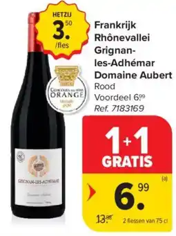 Carrefour Market Frankrijk Rhônevallei Grignan-les-Adhémar Domaine Aubert Rood aanbieding
