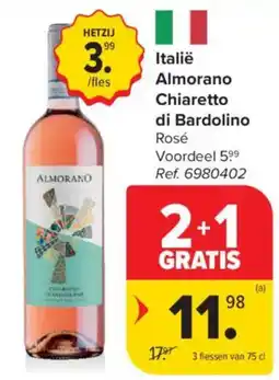 Carrefour Market Italië Almorano Chiaretto di Bardolino Rosé aanbieding