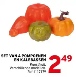 Trafic Set van 4 pompoenen en kalebassen aanbieding