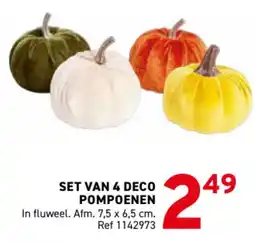 Trafic Set van 4 deco pompoenen aanbieding