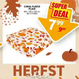 Trafic Coral fleece plaid aanbieding
