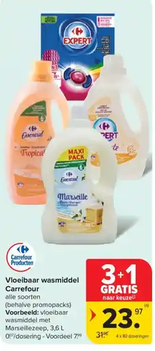 Carrefour Vloeibaar wasmiddel Carrefour aanbieding