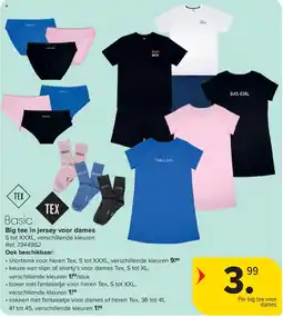 Carrefour Big tee in jersey voor dames aanbieding