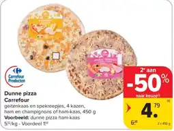 Carrefour Dunne pizza Carrefour aanbieding