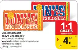 Carrefour Chocoladetablet Tony's Chocolonly aanbieding