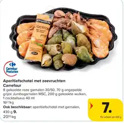 Carrefour Aperitief schotel met zeevruchten aanbieding