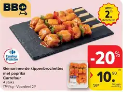 Carrefour Gemarineerde kippenbrochette met paprika aanbieding